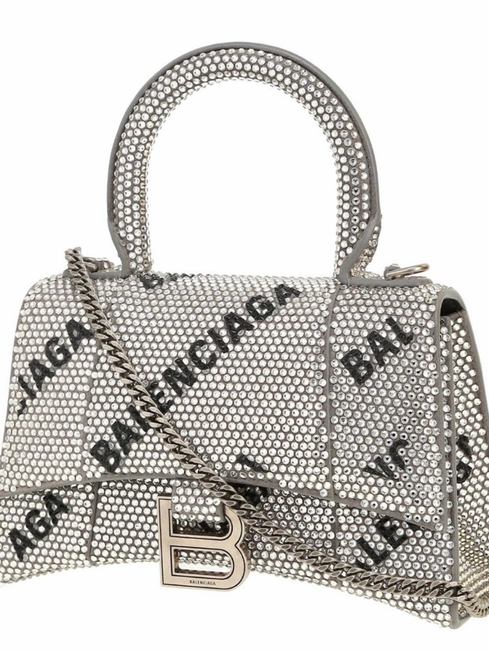 Balenciaga Silver Crystal Mini Top-Handle Satchel